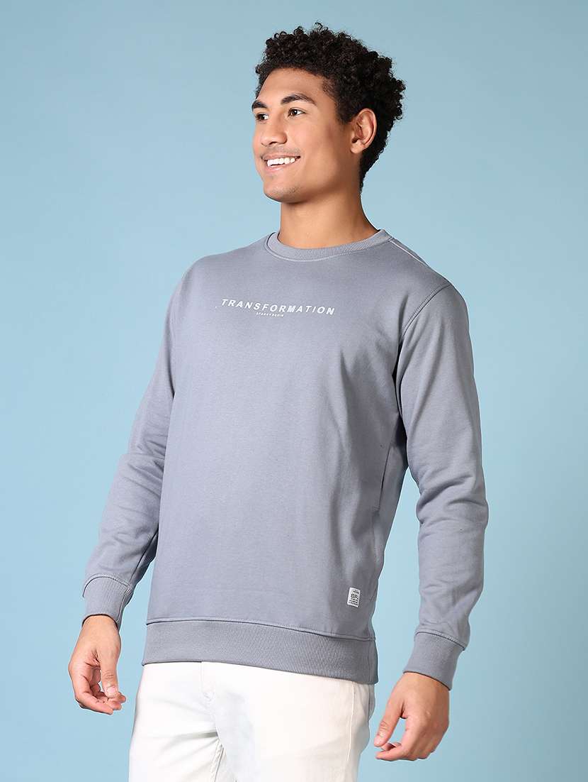 men long sleeves chest print sweatshirt - 21642637 -  Standard Image - 1