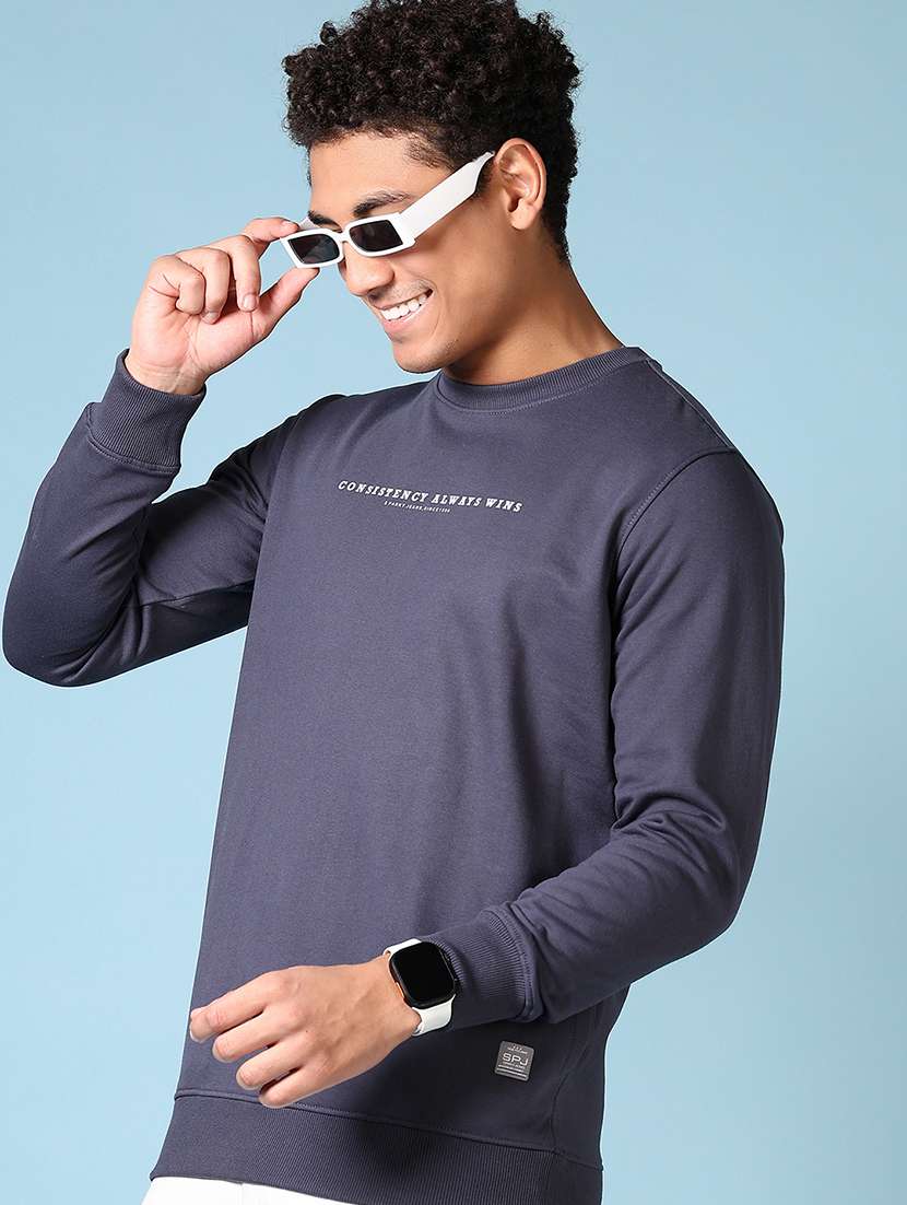 men long sleeves chest print sweatshirt - 21642639 -  Standard Image - 1