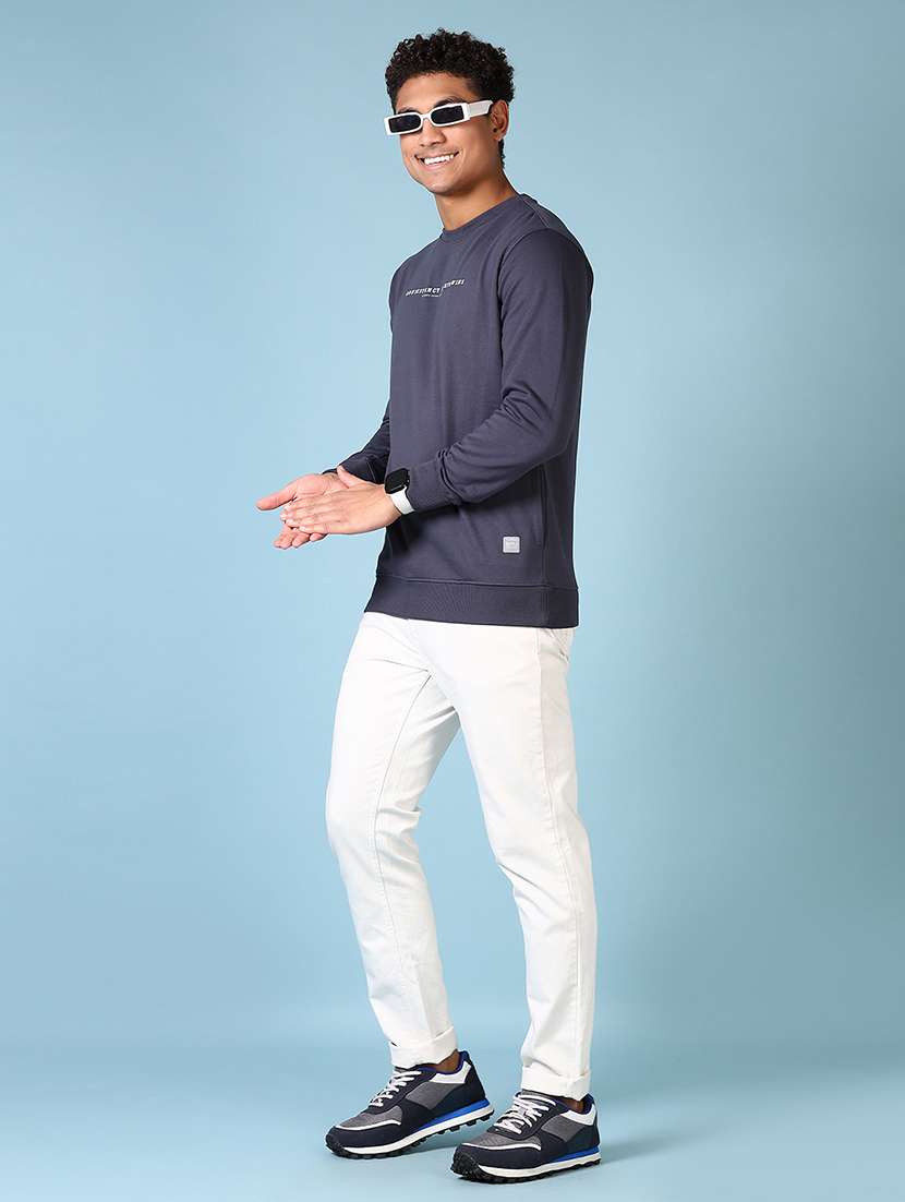 men long sleeves chest print sweatshirt - 21642639 -  Standard Image - 4