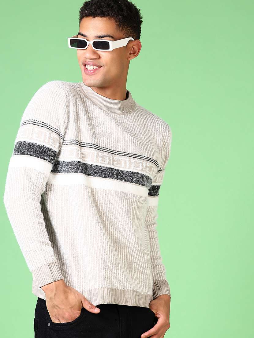 men long sleeves color block pullover - 21642664 -  Standard Image - 1
