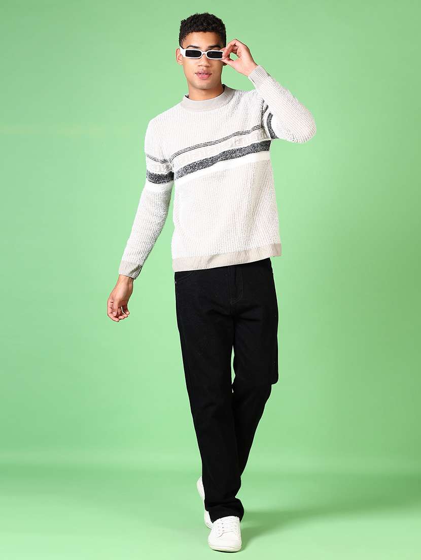 men long sleeves color block pullover - 21642664 -  Standard Image - 4
