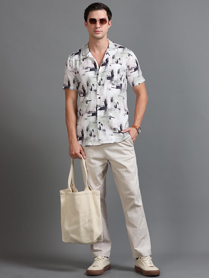 men printed short sleeve regular fit shirt - 21642809 - Standard Image - 4