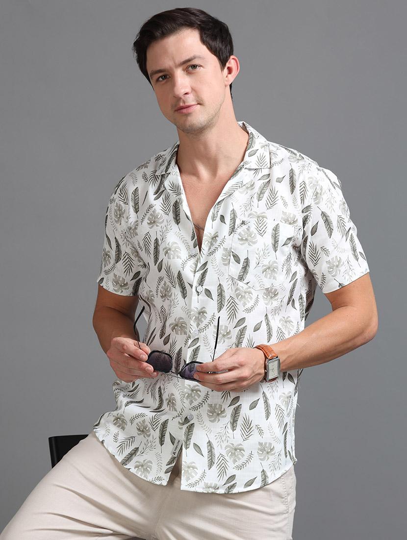 men printed short sleeve regular fit shirt - 21642811 - Standard Image - 1