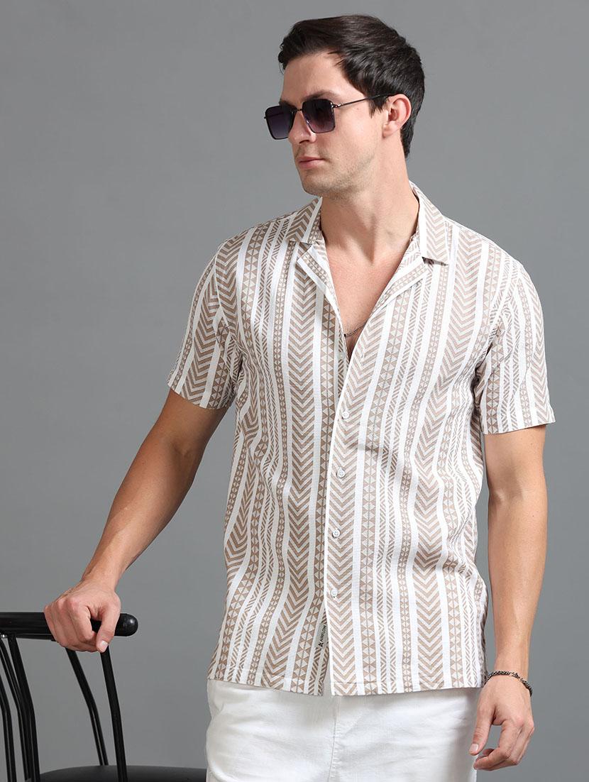 men printed short sleeve regular fit shirt - 21642822 - Standard Image - 1