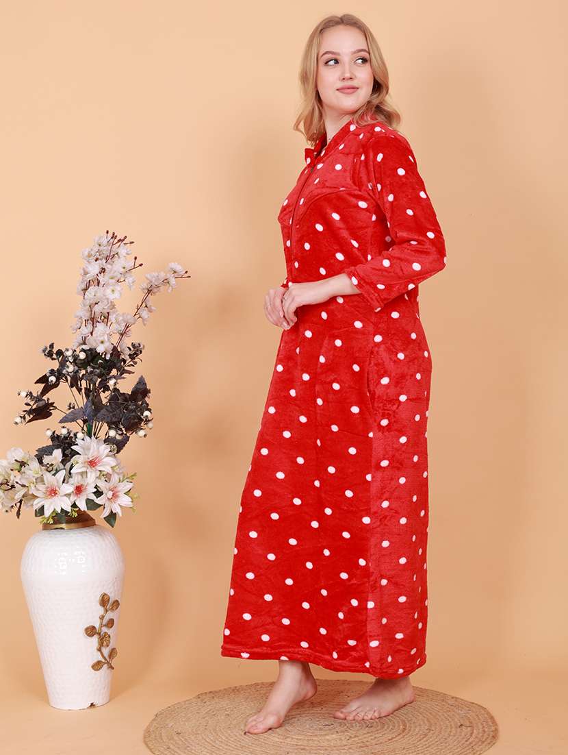 women printed long sleeves nighty - 21643087 -  Standard Image - 1