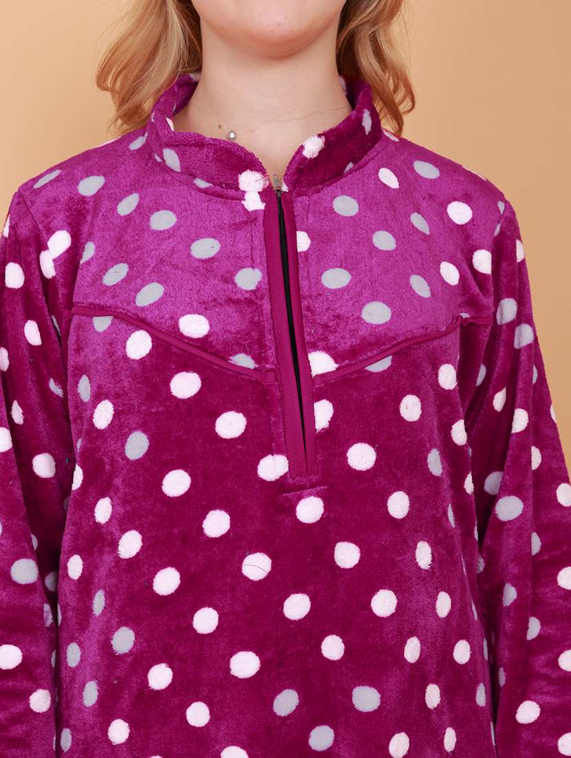 women printed long sleeves nighty - 21643088 - Standard Image - 4