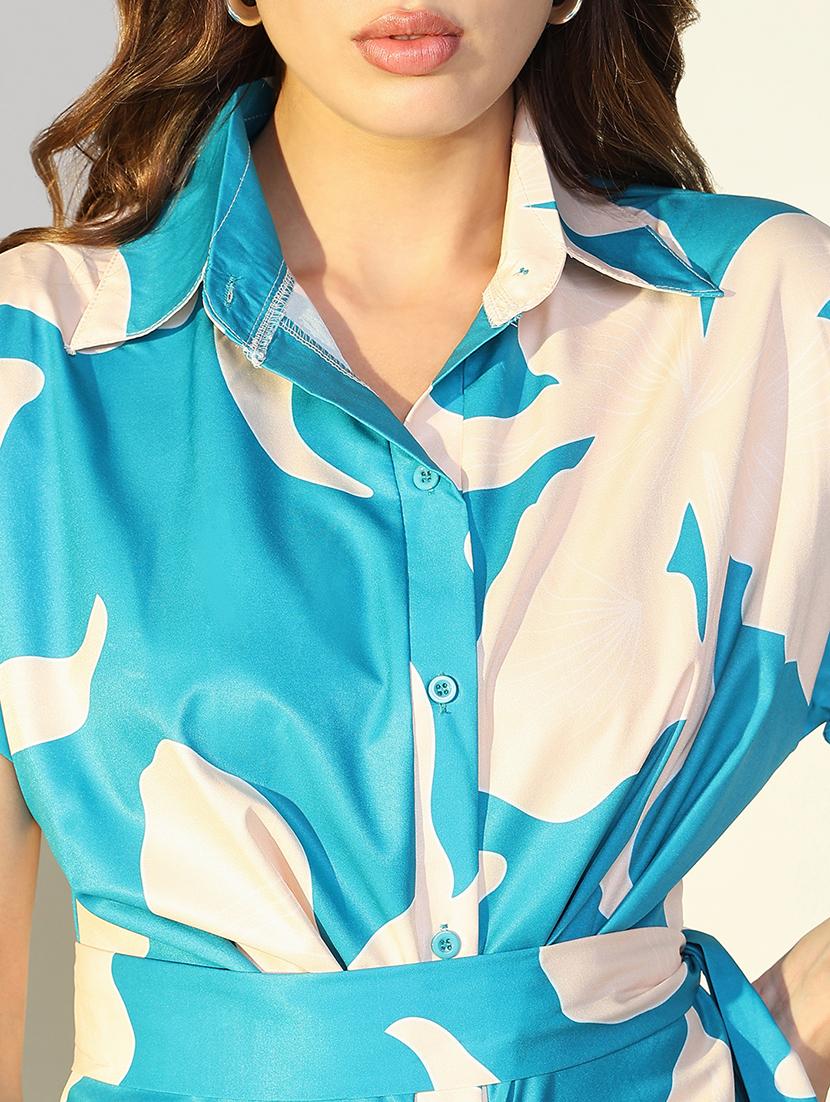 women floral printed collared shirt dress - 21643110 - Standard Image - 6