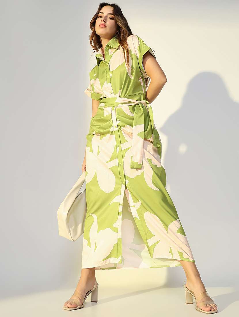 women floral print collared shirt dress - 21643111 -  Standard Image - 1