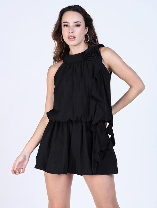 women solid halter neck a-line dress - 21643122 - Standard Image - 0