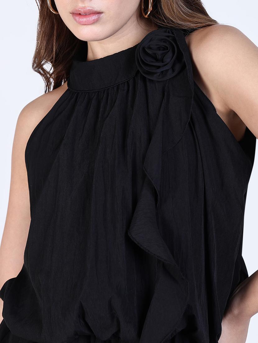 women solid halter neck a-line dress - 21643122 - Standard Image - 6