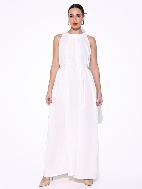 women solid halter neck a-line dress - 21643130 - Standard Image - 0
