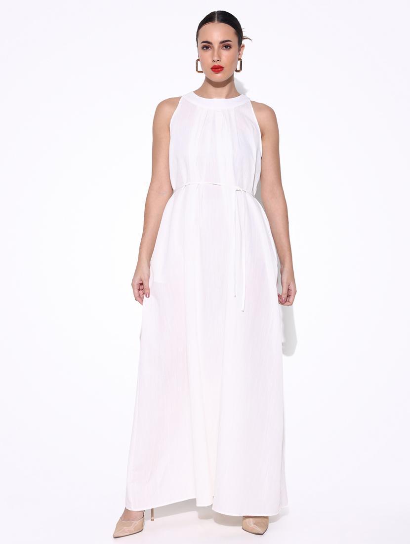 women solid halter neck a-line dress - 21643130 - Zoom Image - 0
