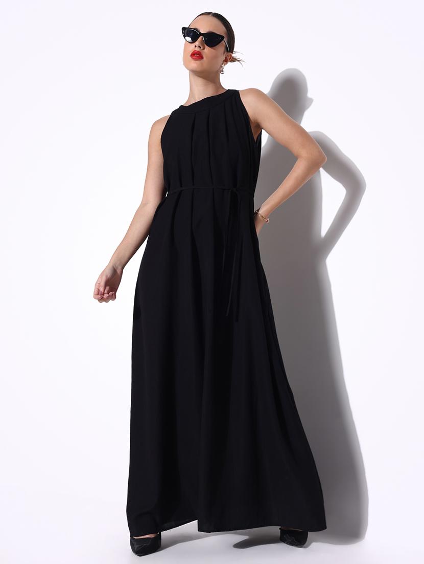 women solid halter neck a-line dress - 21643131 - Standard Image - 4