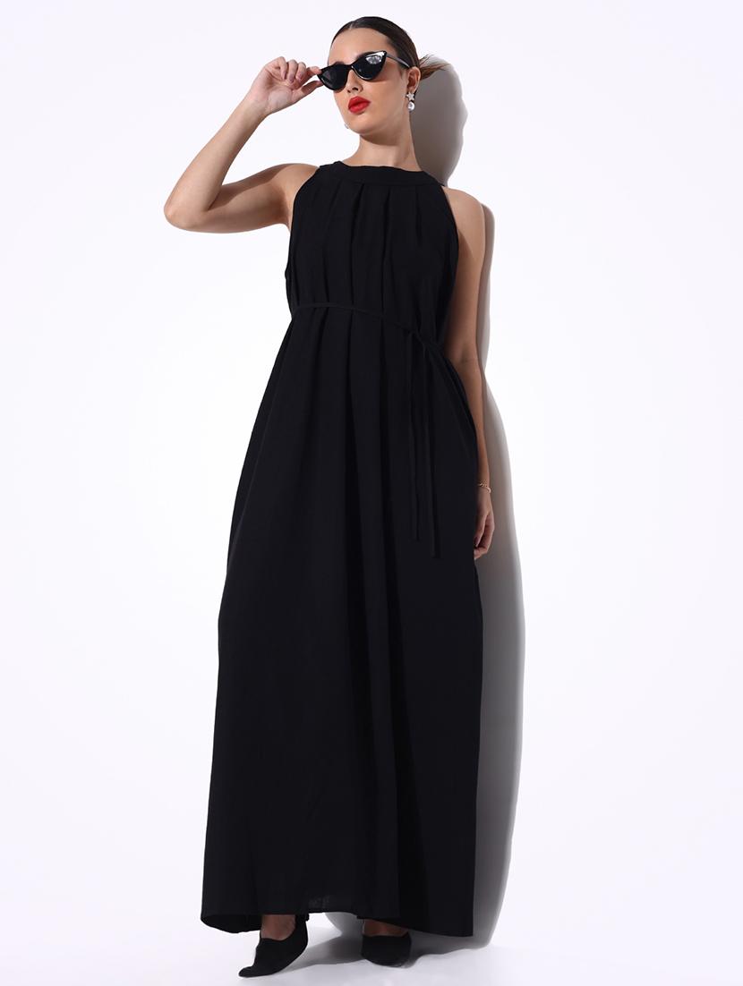 women solid halter neck a-line dress - 21643131 - Standard Image - 6