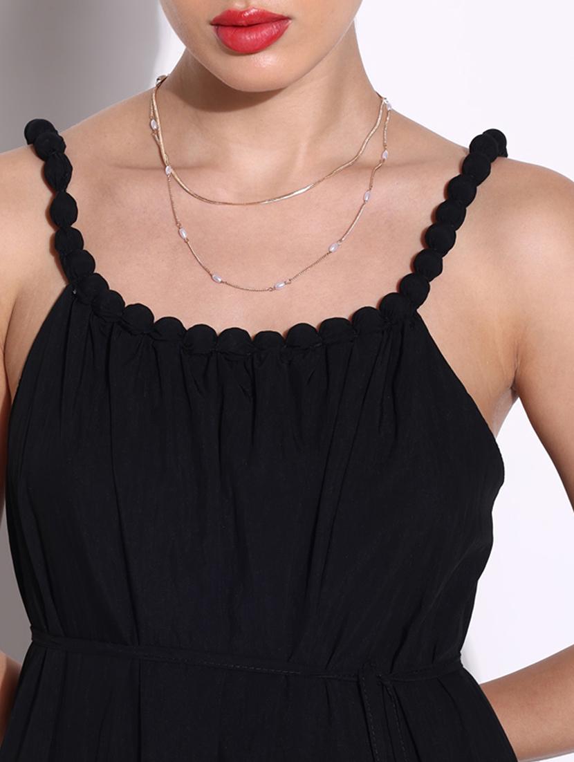 women solid shoulder strap fit & flare dress - 21643144 - Standard Image - 6