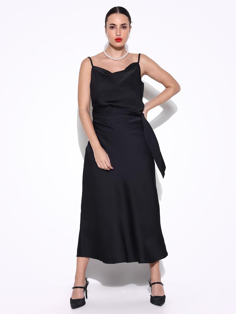 women solid cowl neck a-line dress - 21643145 - Zoom Image - 0