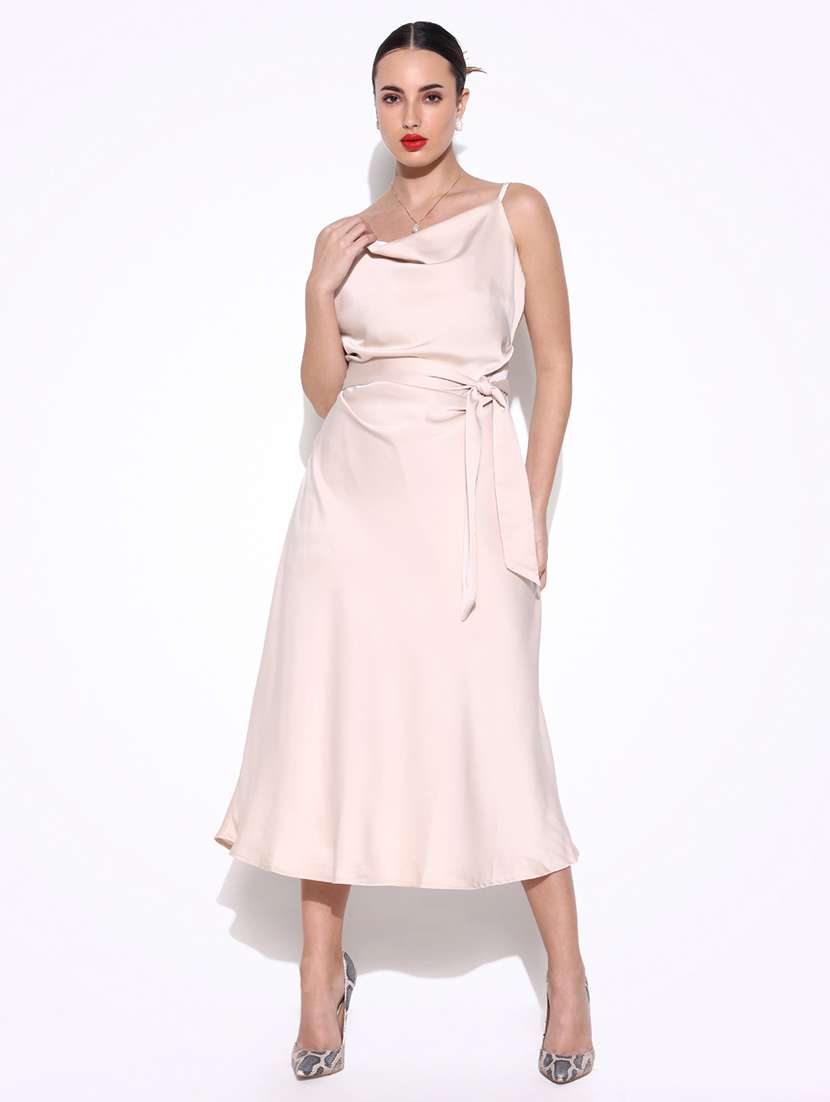 women solid cowl neck a-line dress - 21643148 - Zoom Image - 0