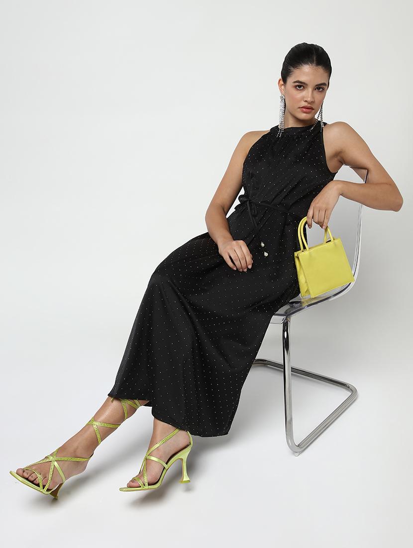 women polka doted halter neck a-line dress - 21643157 - Standard Image - 4