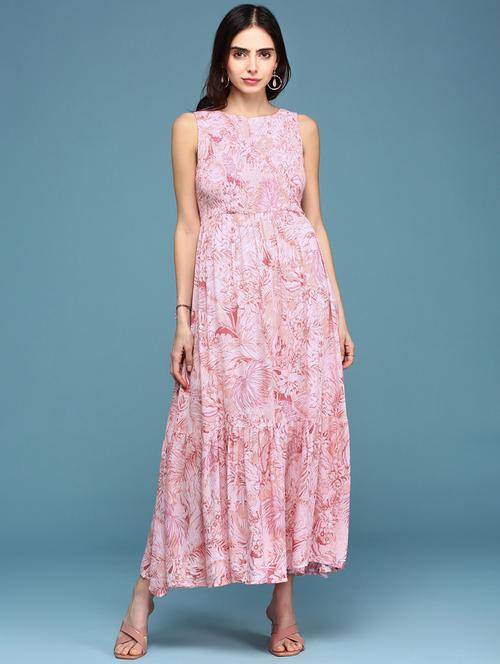 women printed sleeveless tiered dress - 21643161 -  Standard Image - 0