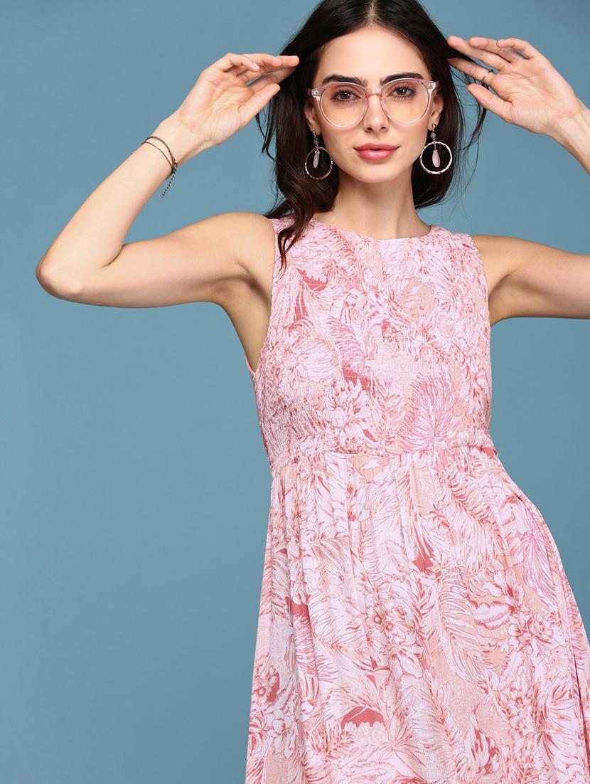 women printed sleeveless tiered dress - 21643161 - Standard Image - 1