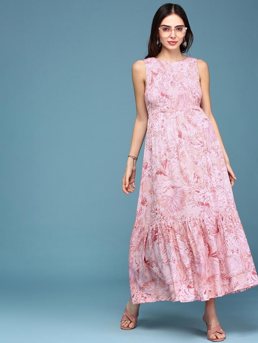 women printed sleeveless tiered dress - 21643161 - Standard Image - 4