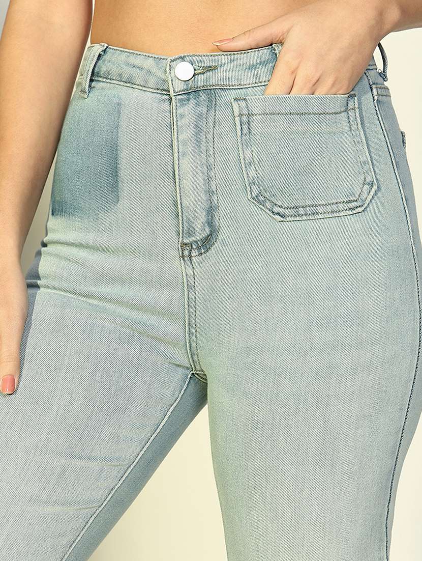 women solid high rise bootcut jean - 21643176 - Standard Image - 6