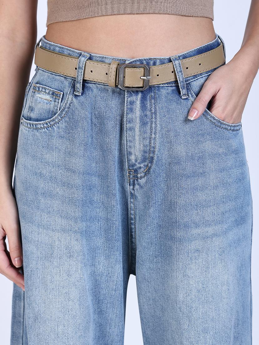 women solid high rise wide leg jean - 21643178 - Standard Image - 6