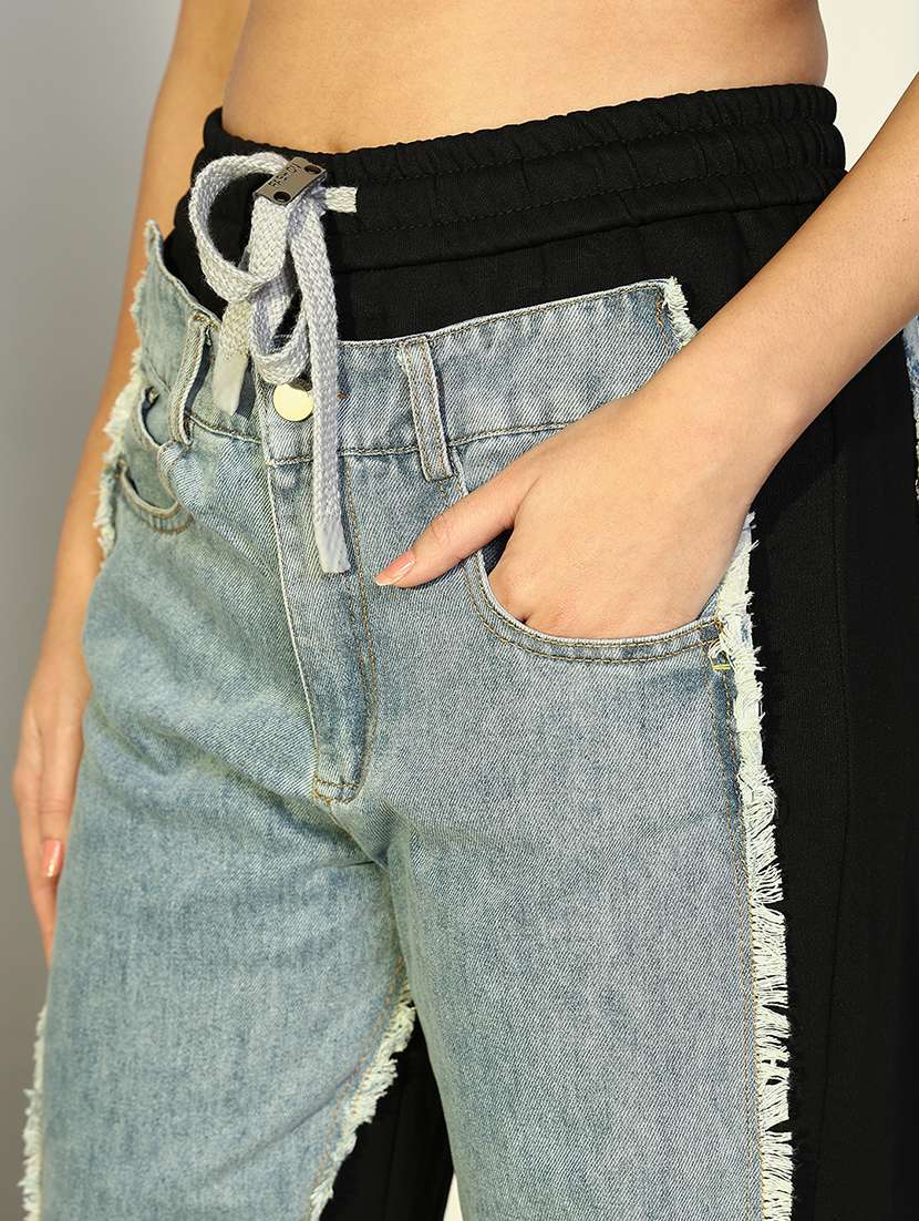 women color blocked  high rise straight jean - 21643181 -  Standard Image - 6