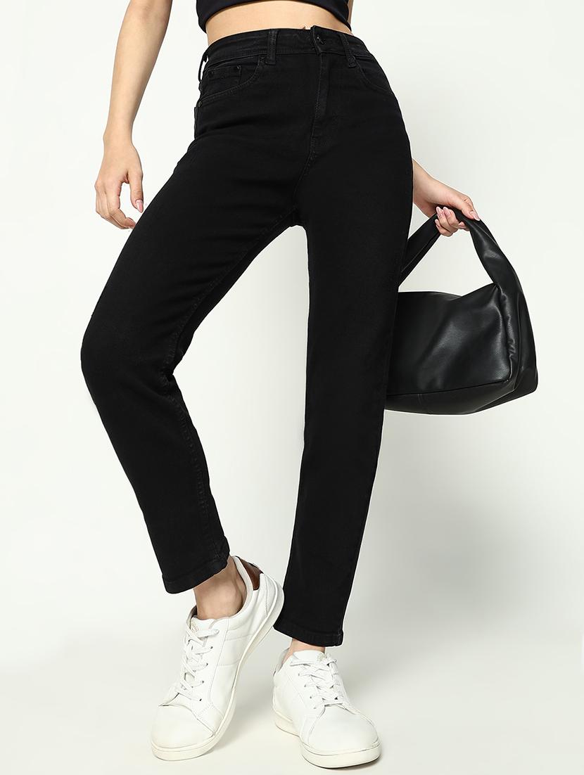 women solid high rise slim fit jean - 21643185 - Standard Image - 1