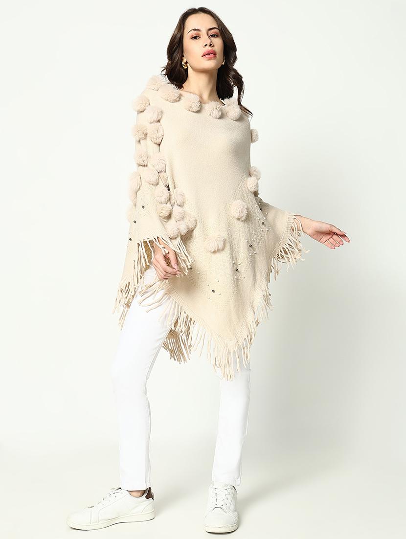women self designed poncho - 21643205 - Standard Image - 4