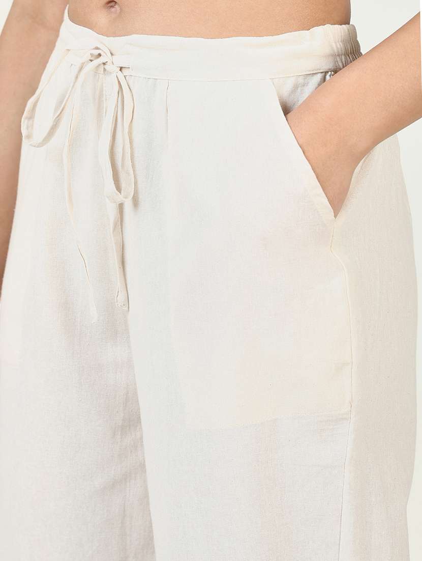 women cream floral printed kurta pant set - 21643227 -  Standard Image - 6