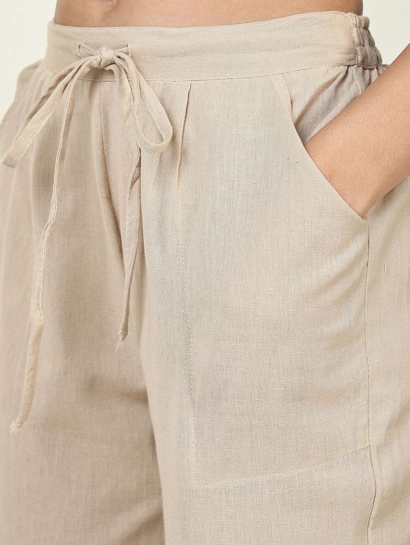 women beige floral printed kurta pant set - 21643228 -  Standard Image - 6