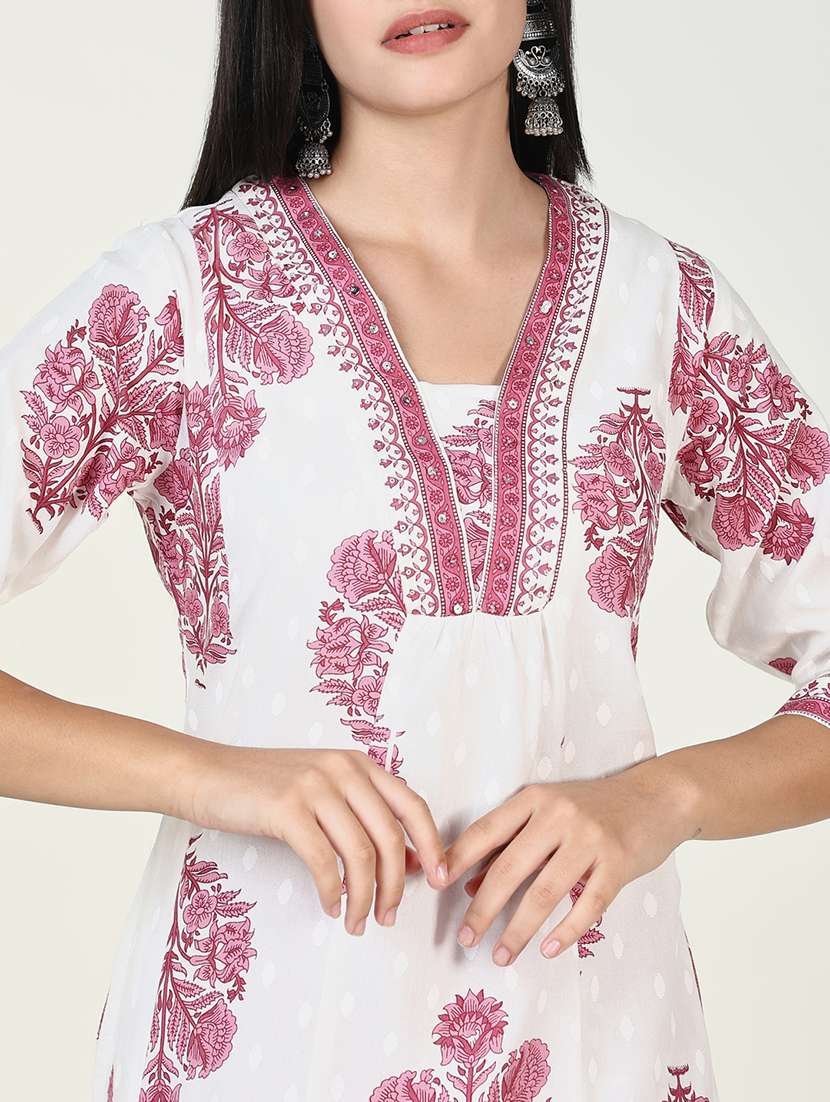 women floral printed kurta palazzo set with dupatta - 21643236 -  Standard Image - 6
