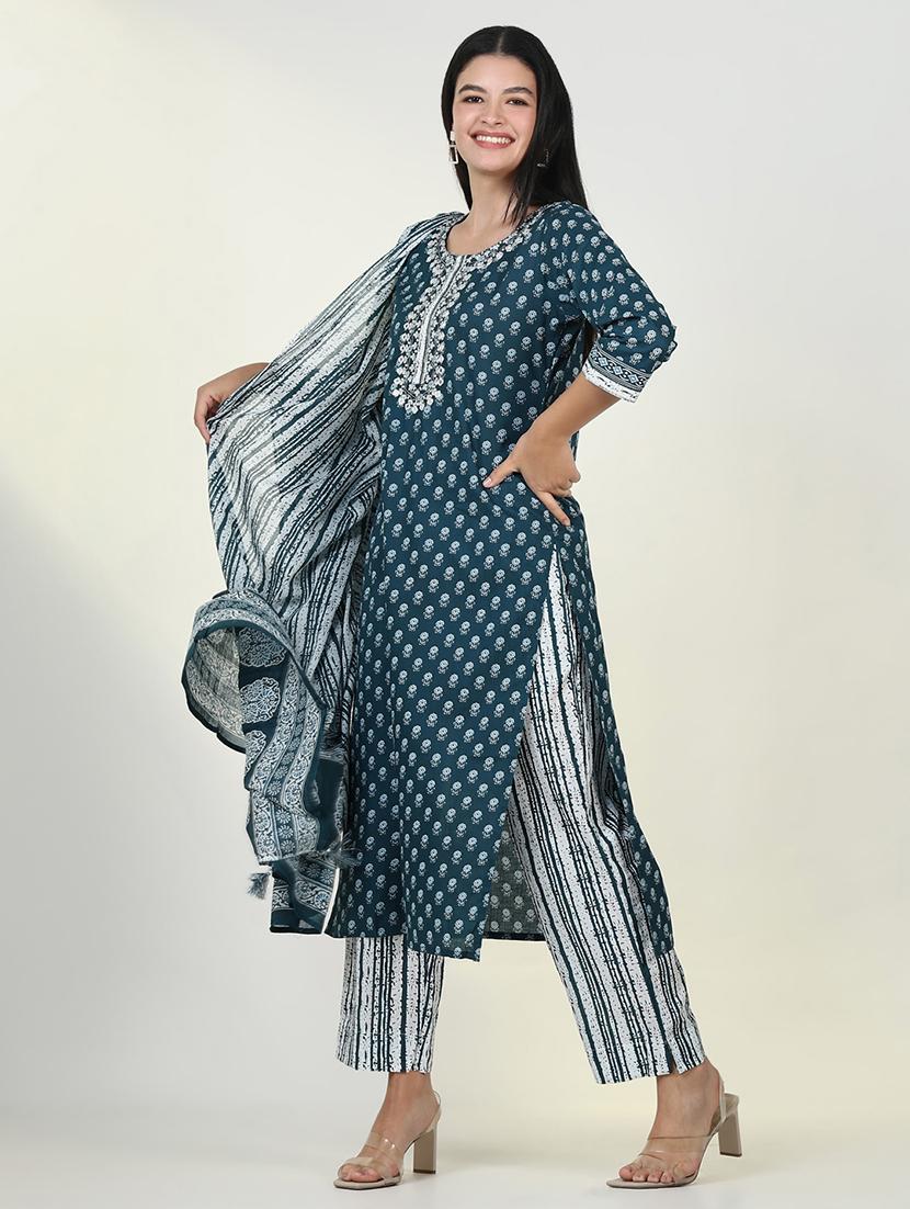 women floral printed kurta pant set with dupatta - 21643239 -  Standard Image - 1