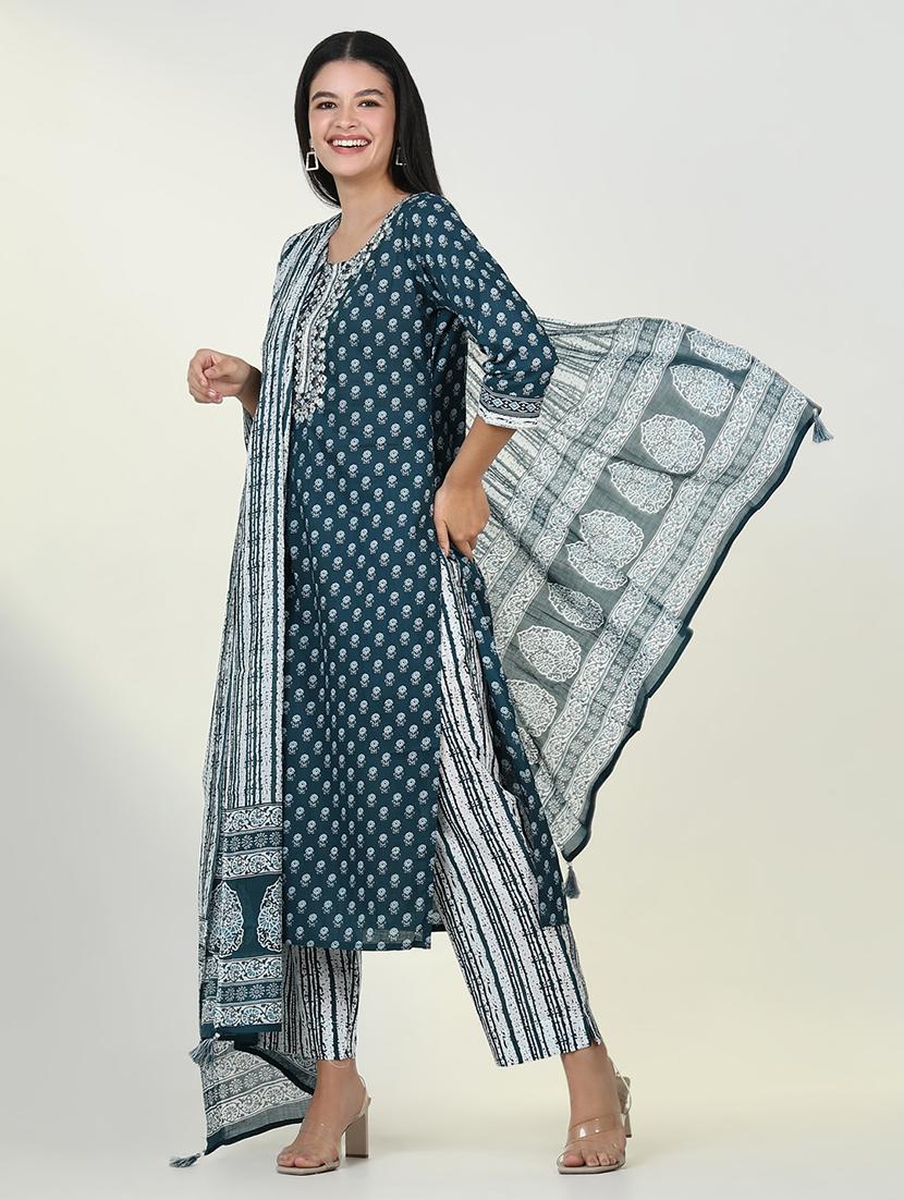 women floral printed kurta pant set with dupatta - 21643239 - Standard Image - 4