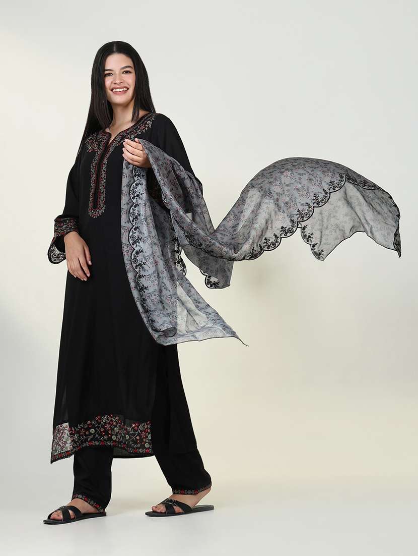 women embroidered kurta pant set with dupatta - 21643248 -  Standard Image - 1