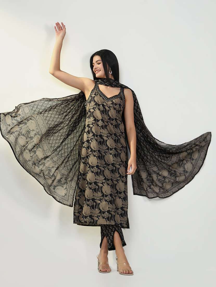 Women Floral Sleeveless Kurta Pant With Dupatta Set - 21643254 -  Standard Image - 1