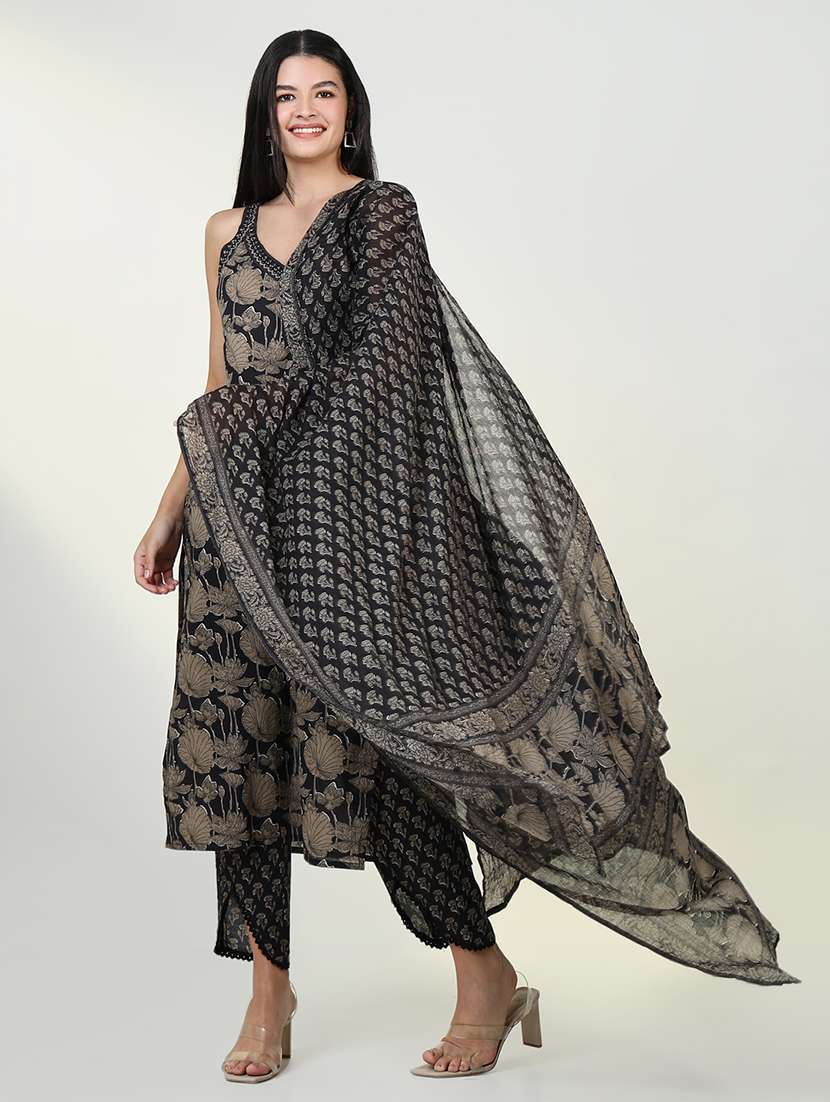 Women Floral Sleeveless Kurta Pant With Dupatta Set - 21643254 -  Standard Image - 4