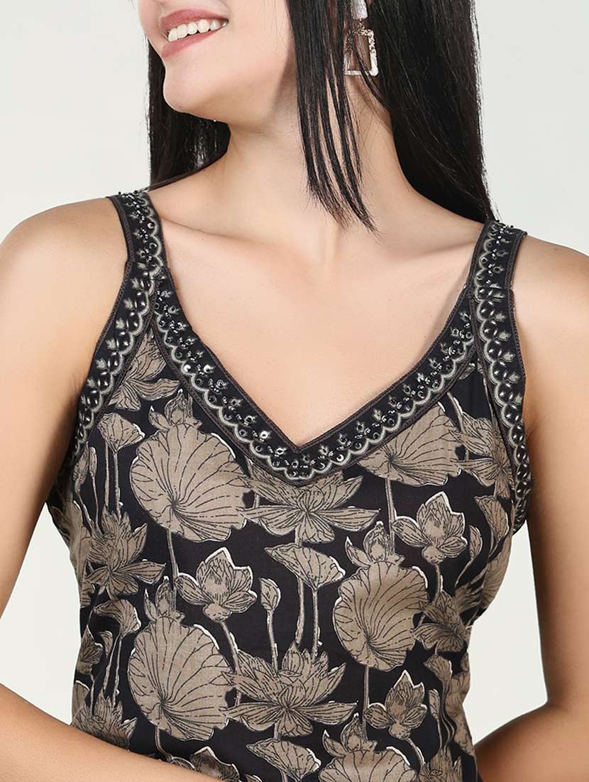 Women Floral Sleeveless Kurta Pant With Dupatta Set - 21643254 -  Standard Image - 6