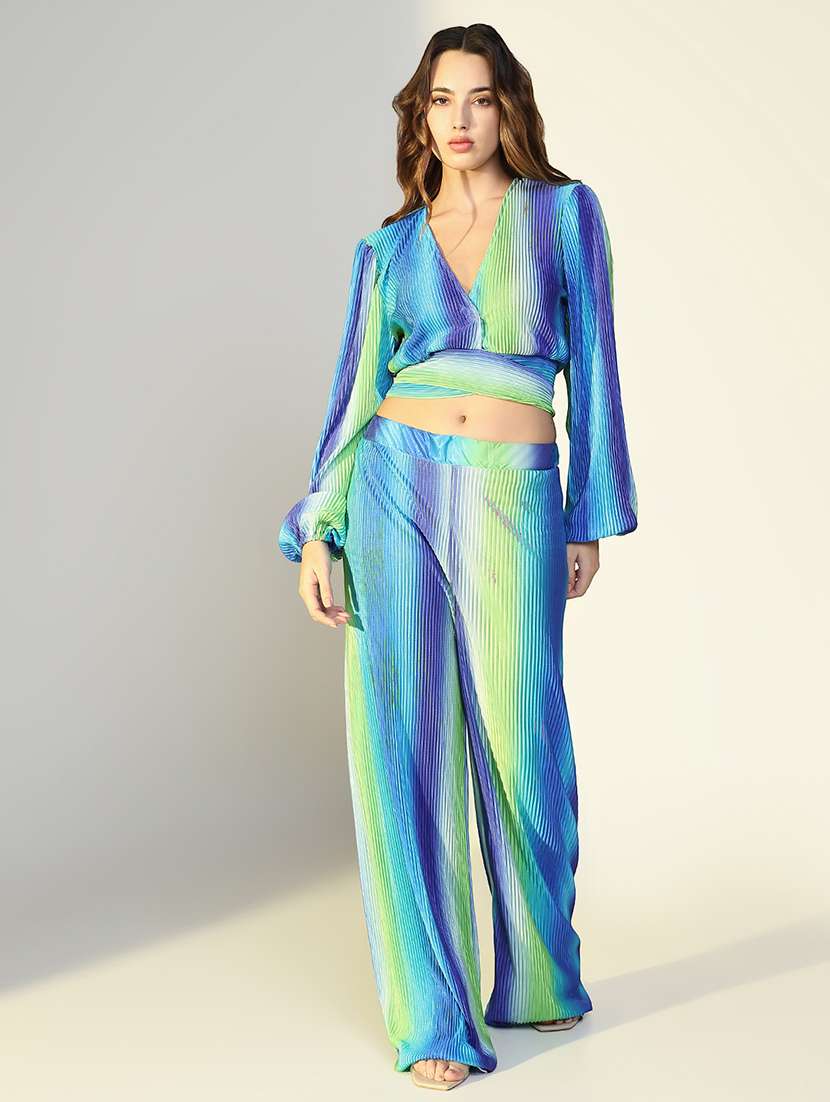 women printed top and trouser co-ord set