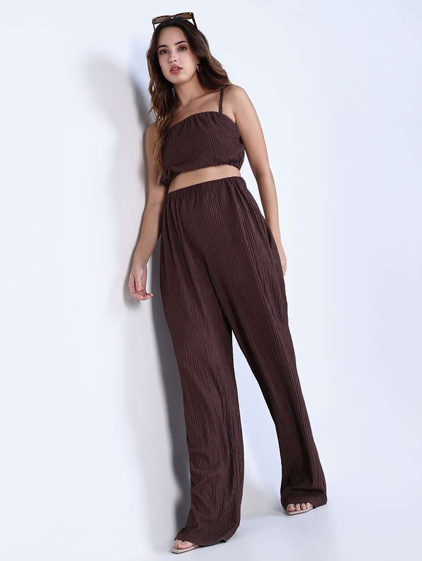 women solid top and trouser co-ord set - 21643293 -  Standard Image - 4