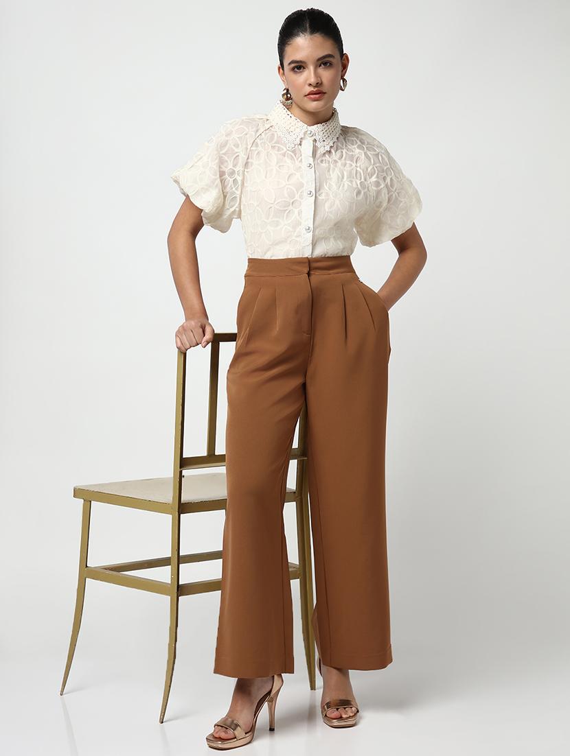 women lace deatiled collared puff sleeves shirt with slip - 21643312 - Standard Image - 4