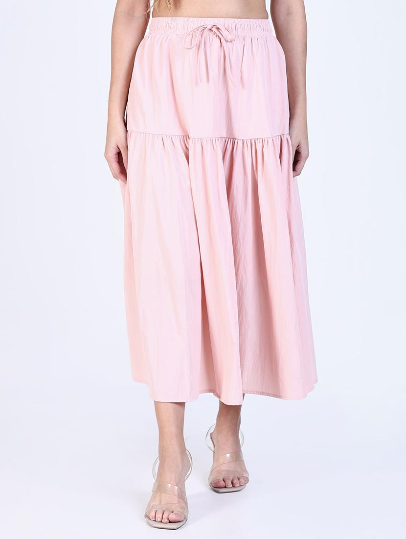 women solid high rise flared skirt - 21643347 -  Zoom Image - 0