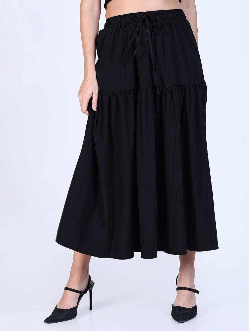 women solid high rise flared skirt - 21643348 - Zoom Image - 0