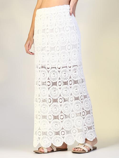 women crochet detailed straight skirt - 21643349 - Standard Image - 0