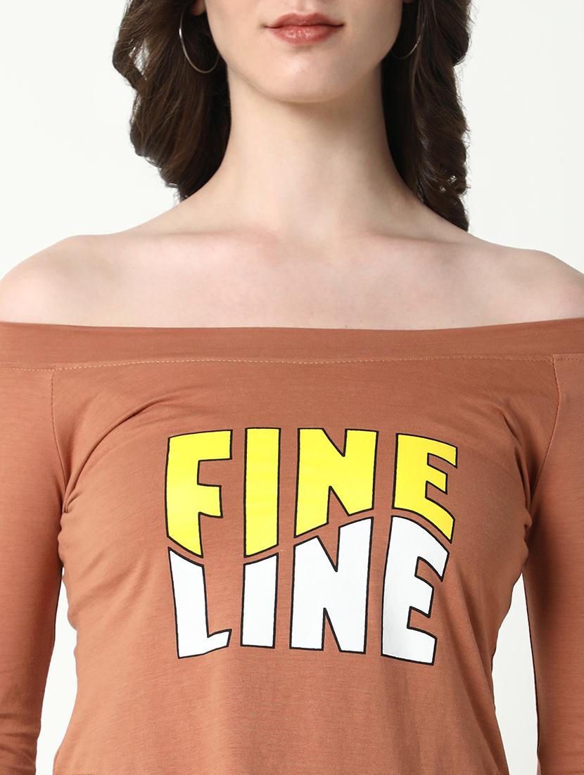women typography off-shoulder neck top - 21643366 - Standard Image - 6