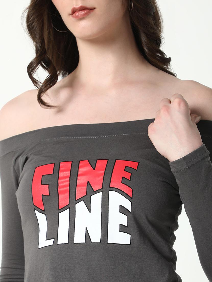 women typography off-shoulder neck top - 21643367 - Standard Image - 6