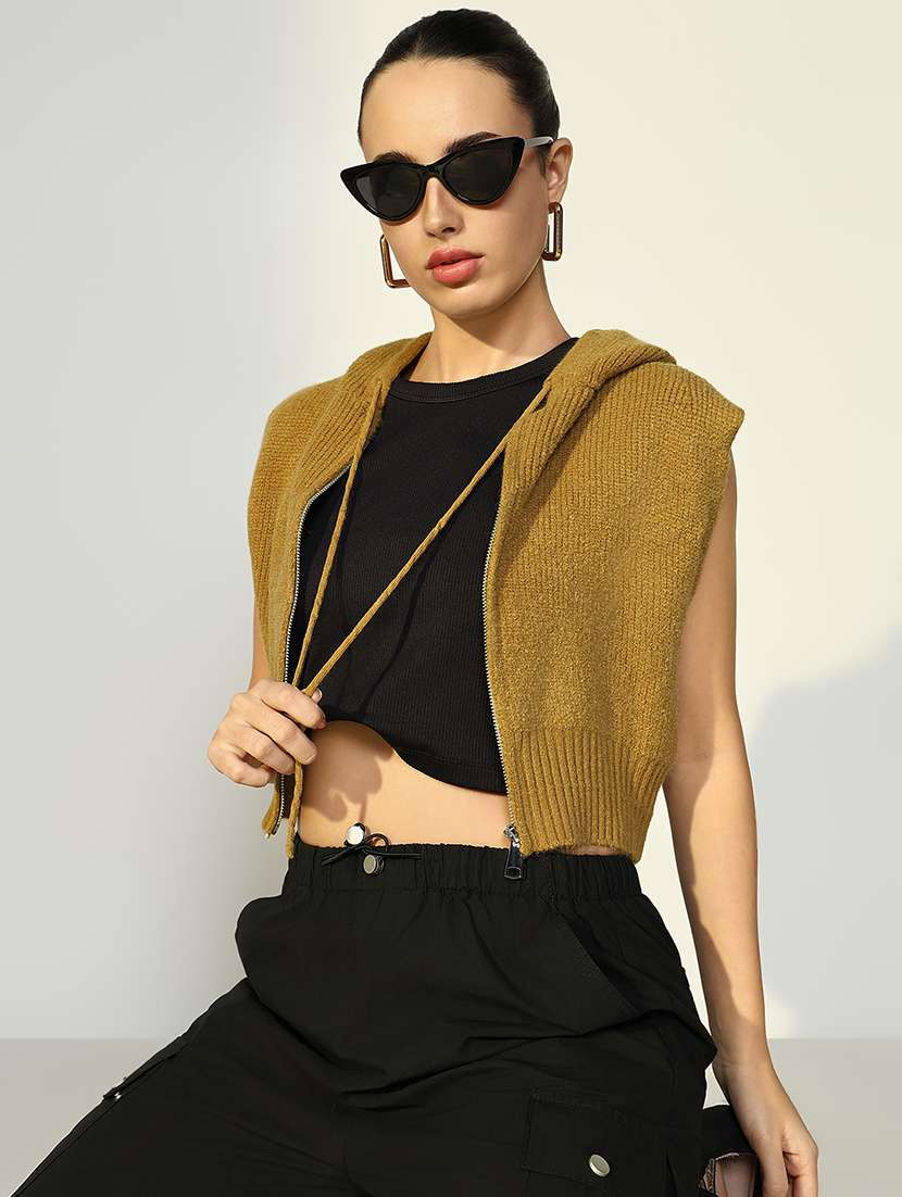 women hooded sleeveless top - 21643394 -  Standard Image - 1