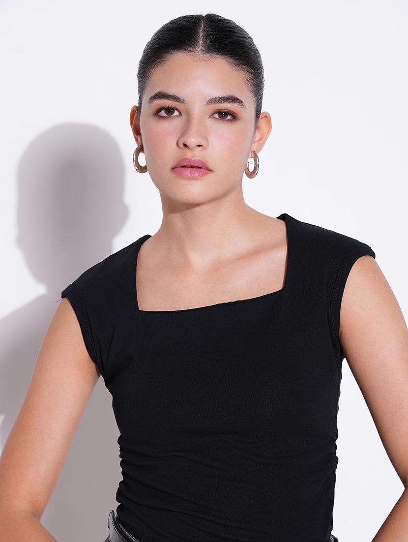 women solid sleeveless crop top - 21643398 - Standard Image - 6