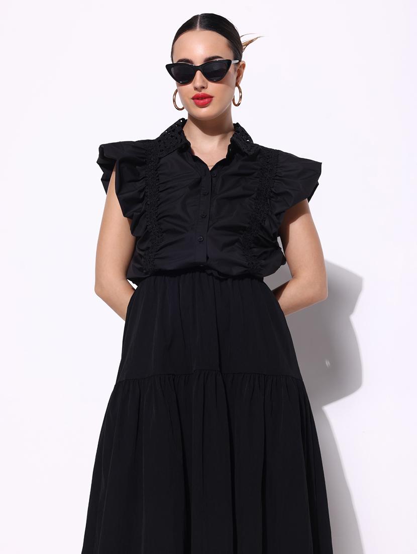 women black solid short sleeves top - 21643410 - Standard Image - 1